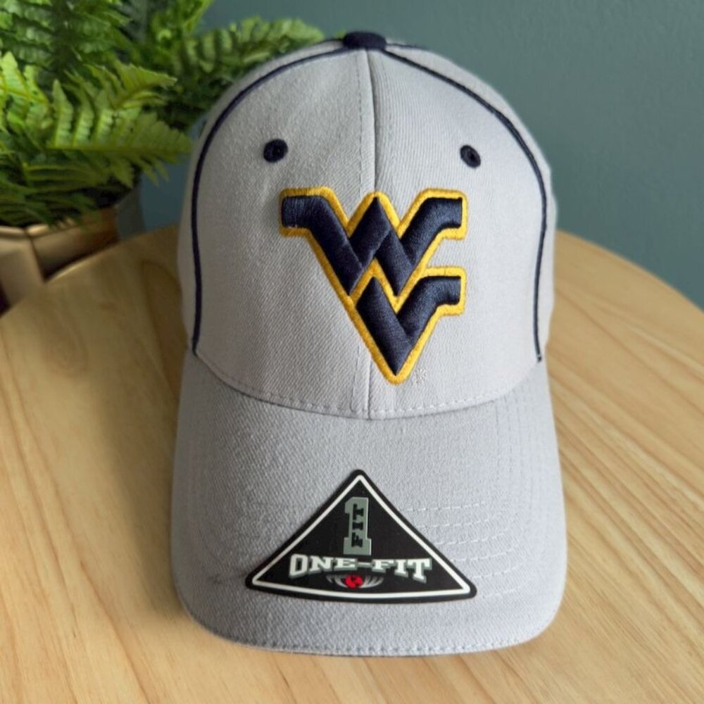 West Virginia University WVU Mountaineers Baseball Hat One Fit Top Of World Gray
